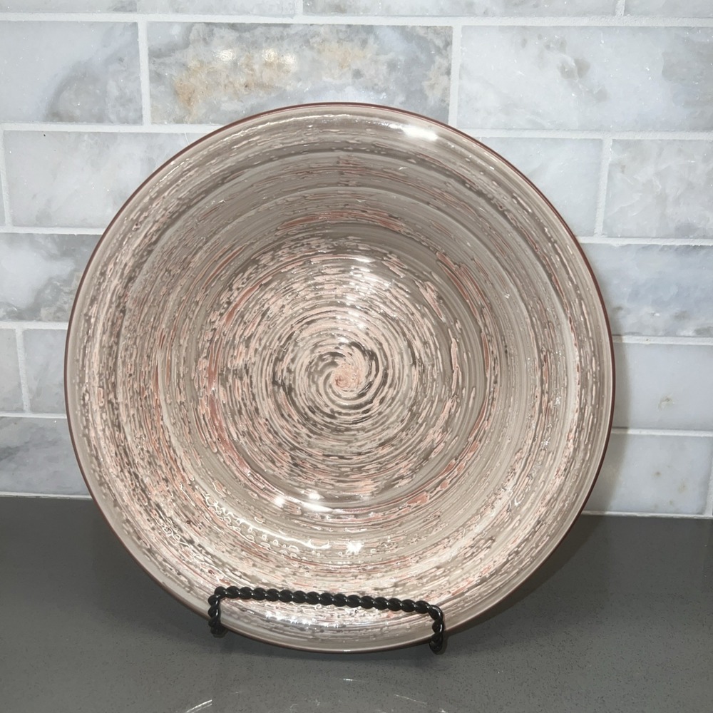 Vancasso Albero Stoneware Salad Bowl 8.25" Brown/Pink Swirl